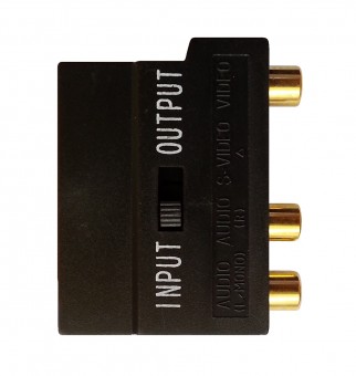Adaptor SCART - 3 x RCA si S-Video cu comutator