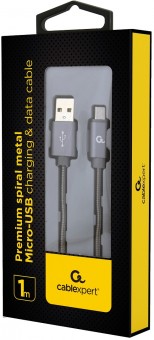 Cablu alimentare si date USB 2.0 la Micro-USB 2.0 gri metalic, 1m