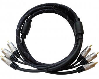 Cablu profesional audio video 3 x RCA tata - 3 x RCA tata 1.5M 