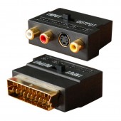 Adaptor SCART - 3 x RCA si S-Video cu comutator