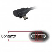 CABLU MicroUSB cu dubla fata, conector 90 grade