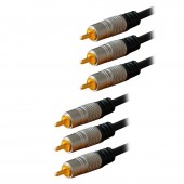 Cablu profesional audio video 3 x RCA tata - 3 x RCA tata 1.5M 