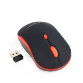 Mouse Optic Wireless Gembird, Negru / Rosu, 1600 dpi