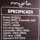 Telecomanda compatibila sistem audio Akai SS042A, Myria MY8032